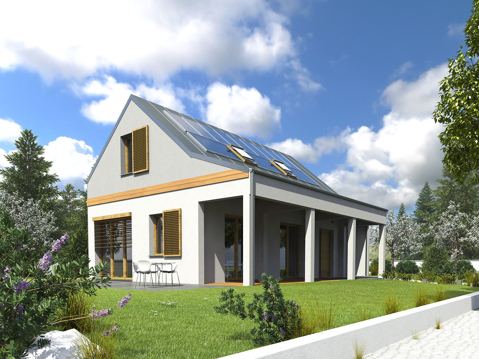 Projekt domu UROCZY Domy Czystej Energii widok od frontu