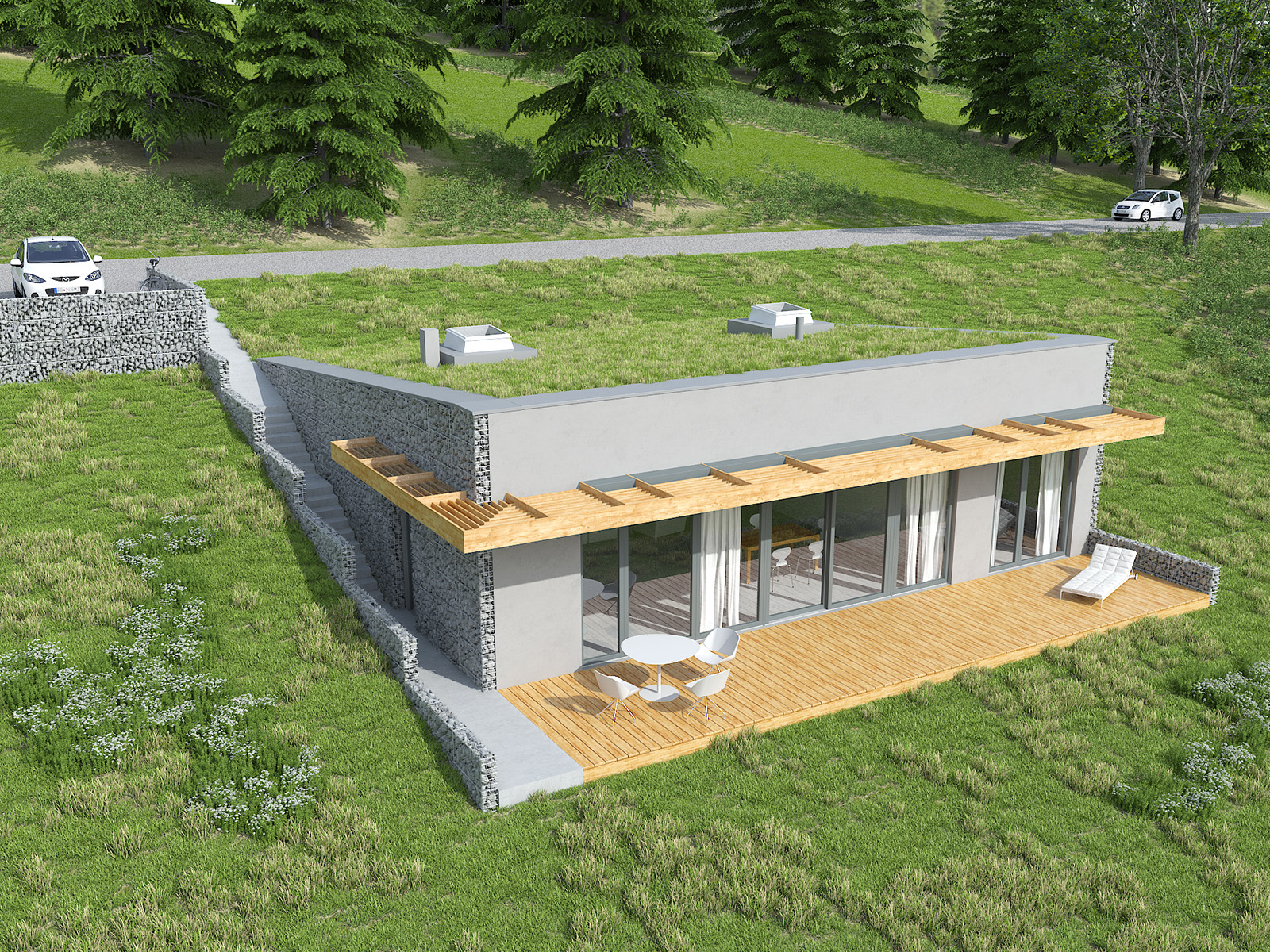 Projekt domu Z WIDOKIEM NA SŁOŃCE Domy Czystej Energii widok od ogrodu
