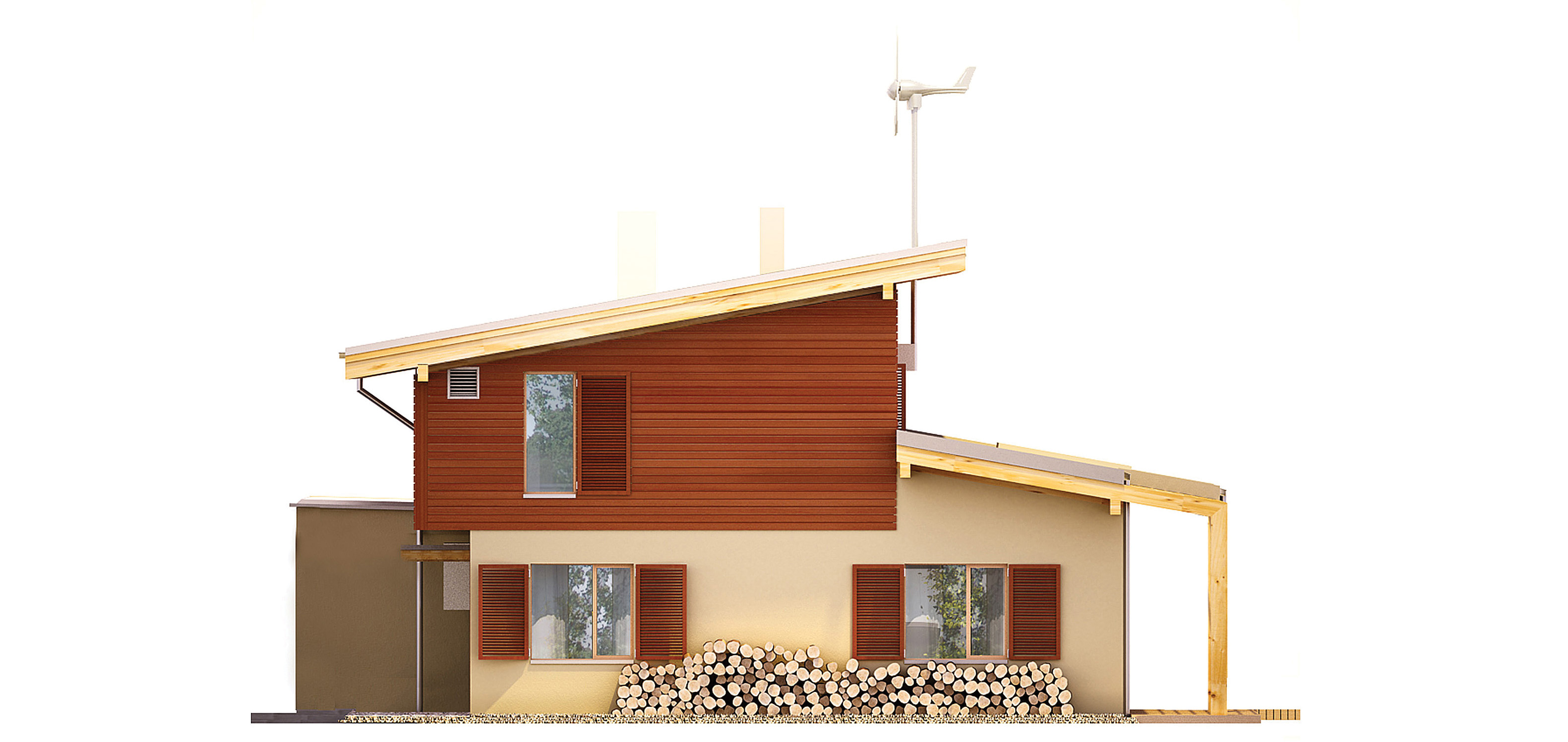 Projekt domu SOLARNY Domy Czystej Energii elewacja boczna