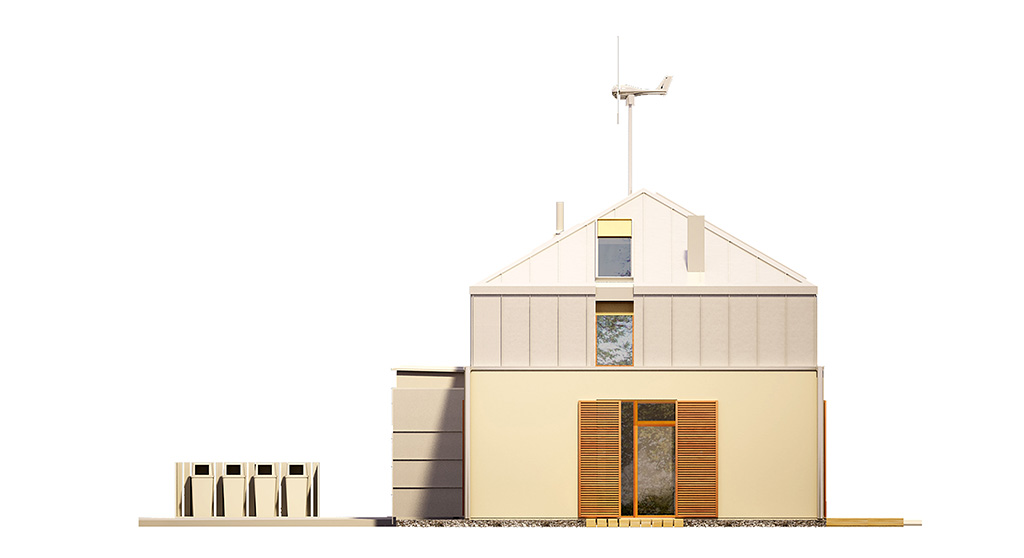 Projekt domu MANSARDA Domy Czystej Energii elewacja boczna