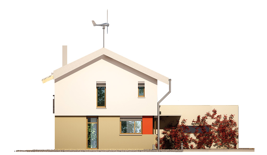 Projekt domu UNIWERSALNY Domy Czystej Energii elewacja boczna