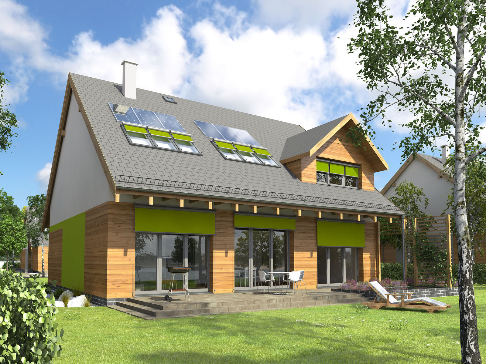 Projekt domu POGODNY Domy Czystej Energii widok od ogrodu