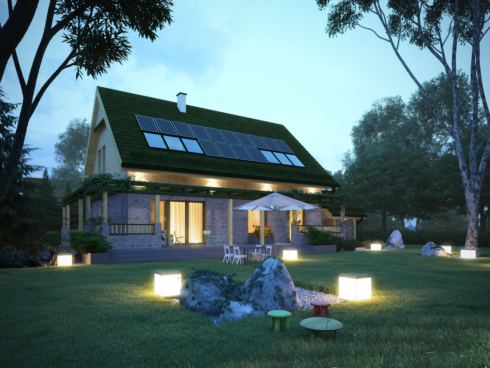 Projekt domu WIOSENNY Domy Czystej Energii widok od ogrodu